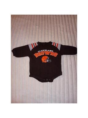 NFL Cleveland Browns Long Sleeve Onesie Baby Newborn Size 3/6 Months